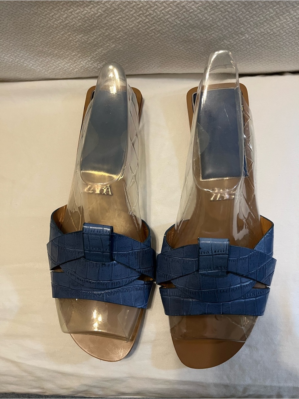 Zara Blue Braided Slide Mules (41) US 8.5